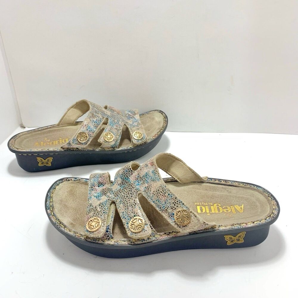 Alegria Dinah Fawn Dottie Leather Slide Comfort Sandals Size 37 EU / 7-7.5 US